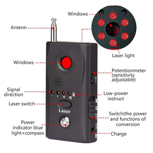 CC308 + <span class=keywords><strong>Mini</strong></span> voiture portable GPS Wifi Caméra de suivi du signal de téléphone portable Détecteur de caméra cachée Détecteur - Product Image 5