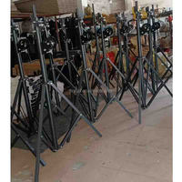 Soporte de Iluminación para Escenario con Elevador de Torre para DJ, Plegable, de Acero Resistente, con Manivela, Soporte de Barra en T de Aluminio Plegable, 250 kg