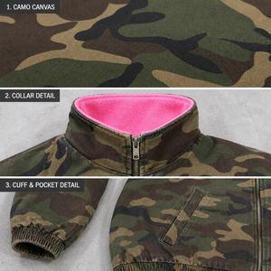Blouson Bomber Homme Vintage Réversible en <span class=keywords><strong>Polaire</strong></span> <span class=keywords><strong>Polaire</strong></span> <span class=keywords><strong>Camouflage</strong></span> Woodland Col Montant Double Fermeture Éclair Poignets et Ourlet Côtelés Poches Rembourrage Épais - Product Image 2