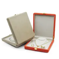 Delicate Microfiber Wood Ring Display Metal Lock Jewelry Box