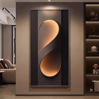 Peinture Murale LED en Porcelaine Cristalline Abstraite de Luxe, Style Géométrique 3D Moderne et Simple, Idéale pour Porche et Salon (Vente en Gros)