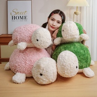 Peluche de Tortuga Rizada y Esponjosa en Varios Tamaños, Juguete de Peluche Suave Rosa y Verde, Almohada de Animal de Peluche para Sofá, Compañero para Niños