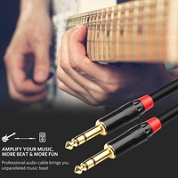 Guitare câble TRS 1/4 prise 6.35mm jack jack stéréo équilibré chemin audio ligne câble d'interconnexion stéréo câble de guitare pour guitare
