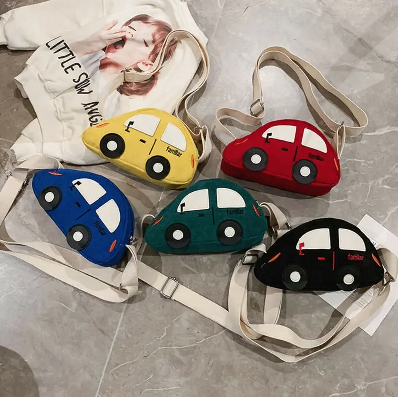 Children Key Coin Packet Kids Mini Cute Cartoon Car Shape Shoulder Bag Girls Purse Kids Handbags