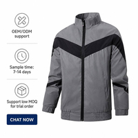 Veste à capuche réfléchissante personnalisée à blocs de couleur, style coréen, coupe ample streetwear, marque privée, OEM clé en main, 7 tailles disponibles