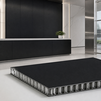 Panneau en aluminium noir personnalisé à structure alvéolaire avec surface lisse pour la décoration intérieure