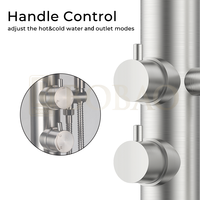 Robinet de douche moderne en acier inoxydable 304, avec pommeau de douche à main, monté sur pied, pour piscine extérieure avec eau chaude et froide