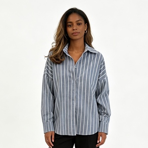 Damen Neuankömmling Langarm <span class=keywords><strong>Cardigan</strong></span> Top Gestreiftes Hemd Sehe Fashion - Product Image 3