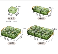 2 Grilles-6 Grilles Divisées et Couvertes Boîte à Fruits Secs PET Plateau Snack Résistant aux Chutes Creative Light Luxury Living Room Candy Box