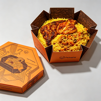 Faltbare Papier-Takeaway-Behälter Einweg-Lunchbox für Gebratenen Reis Gegrilltes Hähnchen Halal Biryani Mandi Bukhari Reisbox Schüssel