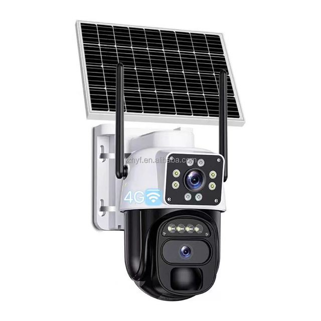 4G V360 Solar Outdoor 360-Degree Panoramic 1080P HD Camera with Motion Detection Night Vision for Home & Solar Panel Monitoring