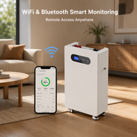 Batería de fosfato de hierro y litio de 51.2V 314Ah 16.08kWh, gabinete de batería solar con ruedas ESS para inversores Deye Growatt Victron