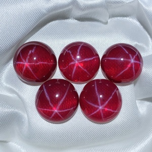 Sintetico star ruby <span class=keywords><strong>18</strong></span> millimetri rotonda cabochon stella zaffiro corindone prezzo - Product Image 6
