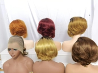 Pelucas de Cabello Humano 100% Virgen Indio con Cutícula Alineada, Encaje Frontal Completo 13x4, Corte Pixie Corto Rizado para Mujeres Negras
