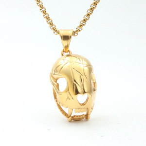 Collar con colgante de calavera yunnique, joyería unisex de aleación de zinc dorada a la moda, regalo - Product Image 1