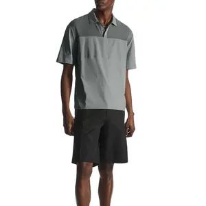 Fashion Custom High Quality Pure Cotton Short Sleeves Mesh Panel Polo Shirt Men's Polo Shirts Casual Wear