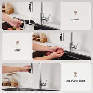 Robinet de cuisine en acier inoxydable poli avec garantie de 24 mois pour un usage quotidien - Product Image 3