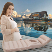 Matelas gonflable flottant portable en PVC sans phtalates, imperméable, avec trou pour femme enceinte, idéal pour la détente