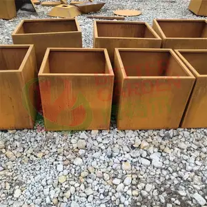 屋外ラガーガーデンメタルコルテンスチールプレミアム植木鉢フラワープランター
