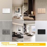 Interrupteur mural de luxe KD10 étanche à touches de piano, ultra-plat, tactile doux, 10A, avec touches modulaires pour villa de luxe