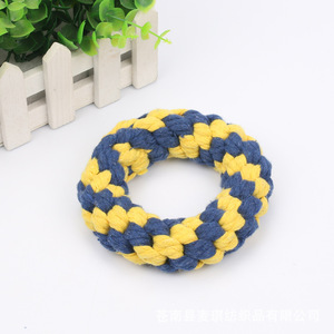 Juguetes de cuerda de algodón con forma de donut, juguete duradero para masticar para perros - Product Image 2