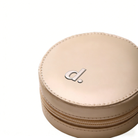 Trousse de Maquillage Ronde Portable en PU avec Fermeture Éclair, Mini Pochette de Luxe pour Bijoux et Maquillage, Motif Bonbons, Poignée Souple