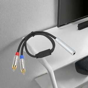 คุณภาพสูง6.35mm 1/4 TRS <span class=keywords><strong>สระ</strong></span>สเตอริ<span class=keywords><strong>โ</strong></span>อแบบคู่ RCA 1ถึง2 Y ชนิดสายสัญญาณเสียงและ6.35mm เป็น RCA วิดี<span class=keywords><strong>โ</strong></span>อสายสัญญาณเสียง0.5M - Product Image 6