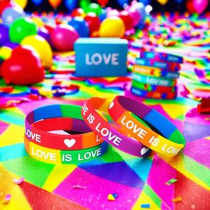 Cheap Silicone Wristband with High-quality Printed <b>love</b> <b>Bracelet</b> <b>Love</b> Is <b>love</b> Segmented Color Personalized Theme Party Wristband - Product Image 4