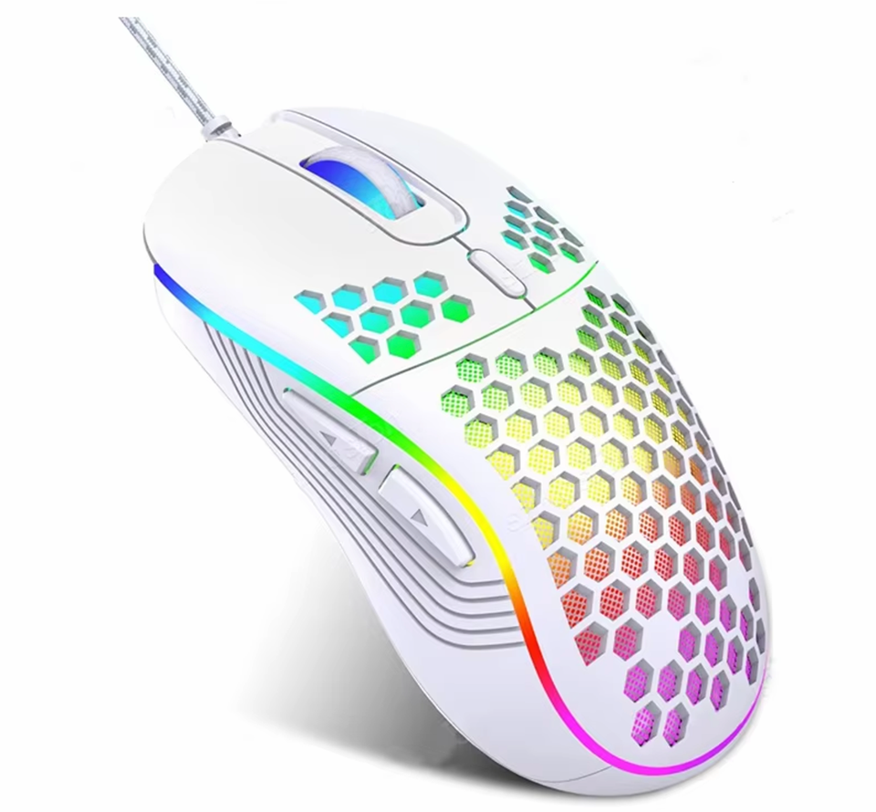 Honeycomb Wired Gaming Mouse RGB Backlight 7200 Adjustable DPI ...