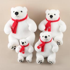 دمية الدب القطبي الأكثر مبيعًا مع وشاح أحمر، هدية عيد الميلاد لطيفة ورائعة - Product Image 1