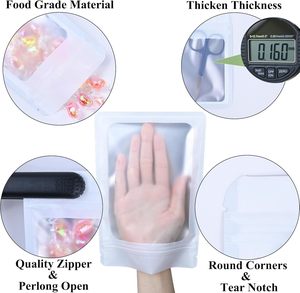 Bolsas Sellables con Cierre Hermético, Blancas, de Mylar, con Frente Transparente, a Prueba de Olores, Reutilizables, con Cierre Ziplock para Líquidos y Sólidos - Product Image 3