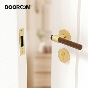 Dooroom Fabricants de serrures de <span class=keywords><strong>porte</strong></span> en laiton pour la maison, ensemble de poignées de <span class=keywords><strong>porte</strong></span> en bois grainé de luxe léger pour hôtels et appartements - Product Image 5