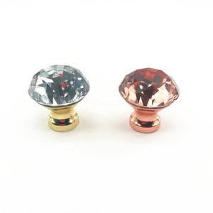 Pomo Redondo de Cristal con Diamantes Pequeños en Oro Rosa, Estilo Moderno, para Cajones, Cómodas, Armarios, Cocina y Baño - Ecológico - Product Image 1