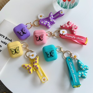 Nouvelle arrivée pour Airpod 3 <span class=keywords><strong>papillon</strong></span> Silicone jolie fille étui pour écouteurs avec porte-clés - Product Image 3