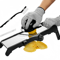 Coupe-légumes manuel multifonctionnel multi-types avec lame réglable, mandoline, gants et protège-mains pour la maison