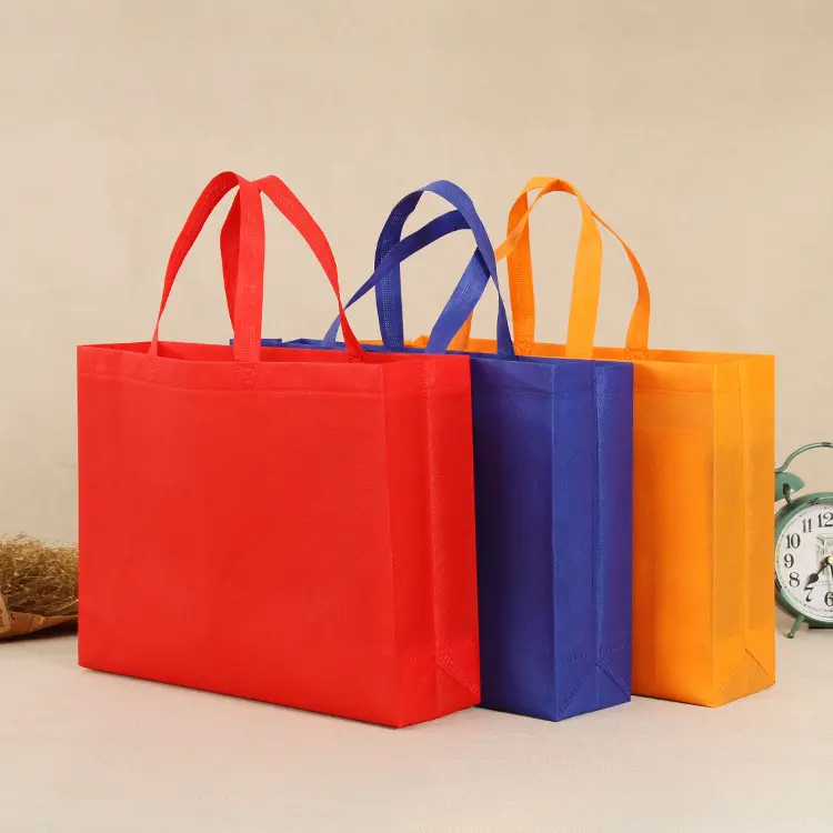 Bolsas de compras recicladas ecológicas, bolsa de compras no tejida con logotipo personalizado, bolsa de compras no tejida para bolsa de supermercado
