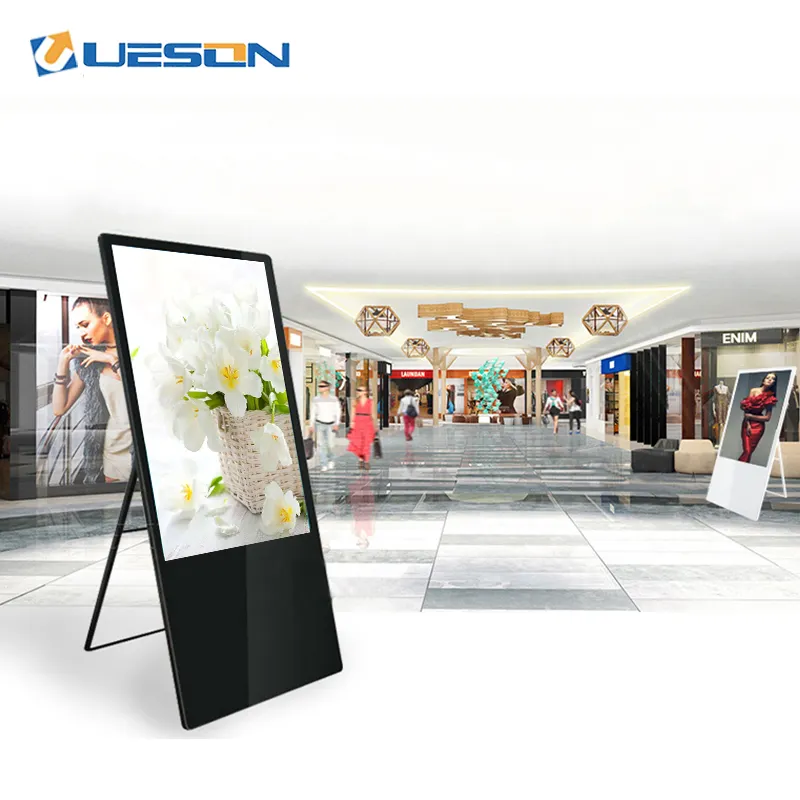 New design portable LCD digital signage indoor semi outdoor floor stand touch screen advertising display kiosk