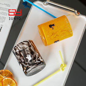 Verres à boire en verre transparents, réutilisables, faits à la main, avec des motifs de dessins animés de Noël SUNYO, adaptés aux aliments et compatibles lave-vaisselle - Product Image 5