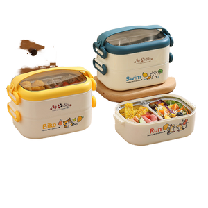 Lonchera Doble de Acero Inoxidable para Adultos, Contenedor de Alimentos Libre de Bisfenol, Apto para Microondas, a Prueba de Fugas, Diseño Portátil - Product Image 1