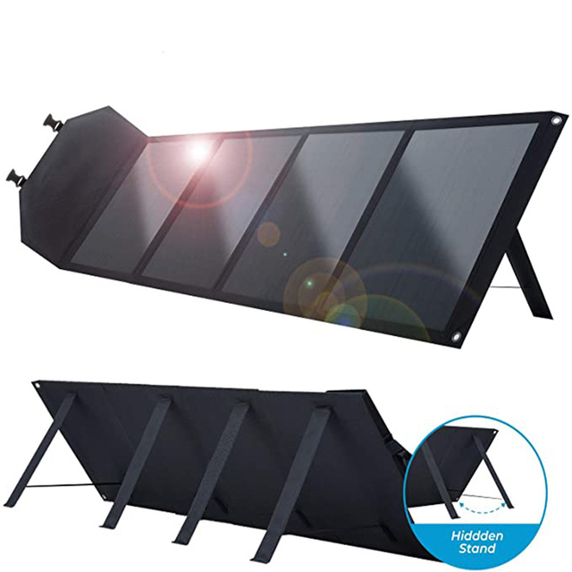 Portable 12V Foldable Monocrystalline Solar Panel Charging Kit for Camper Caravan Boat Yacht