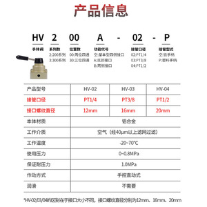 วาล์วควบคุมลมแบบแมนนวลทรงพลังสำหรับกังฟู รุ่น 4HV-020304 K34R6 วาล์วแบบก้านโยกควบคุมการถอยหลังด้วยกระบอกสูบ - Product Image 4