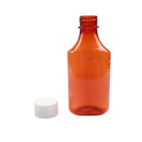 Flacon de sirop contre la toux en plastique ambré avec bouchon sécurité enfant