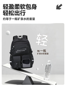 Large Capacity Dual-Purpose Push-Pull Wheel Waterproof Wheeled Schoolbag for Junior High <b>Students</b> Pull Rod Universal <b>Students</b> - Product Image 4