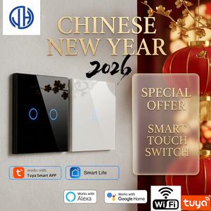 Promotion du Nouvel An Chinois 2026 : Interrupteurs Muraux Intelligents Wi-Fi Tactiles Sans Fil Tuya pour l'UE et le Royaume-Uni, Contrôle Numérique de l'Éclairage Zigbee via Application Personnalisée - Product Image 1
