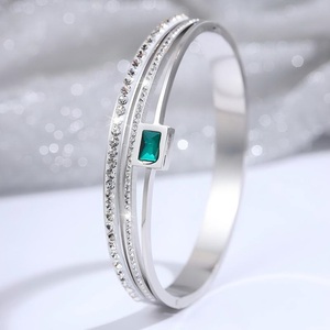 Brazaletes de alta calidad Diamante brillante Temperamento de doble pila Hombres y mujeres con puños Pulsera de doble diamante. - Product Image 2