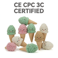 Jouets en peluche personnalisés en forme de crème glacée OEM ODM, ours en peluche en forme de cornet, vente en gros, cadeau pour enfants