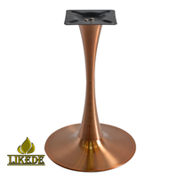 Base de table en acier inoxydable de luxe en or rose, base de table à manger en forme de tulipe pour meubles de restaurant et café modernes