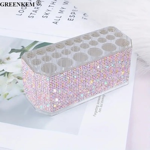 Nouveau 26 Trous <span class=keywords><strong>Diamant</strong></span> Monté Nail Pen Storage Box Brow Pencil Storage Rack Nail Brush Storage Rack - Product Image 4