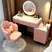 Vente d'usine, coiffeuse pour le maquillage, miroir éclairé LED, coiffeuse en MDF, coiffeuse moderne, table de maquillage, beauté, chambre à coucher, maison