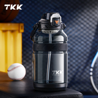 Botol Olahraga Tritan 1.9L dengan Logo Kustom, Pegangan Silikon, Anti Bocor, Minum Langsung, Ramah Lingkungan, untuk Berkemah dan Bepergian